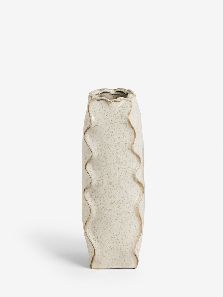 Natural Reactive Glaze Wiggle Ceramic Flower Vase - Image 4 of 4
