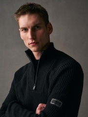 Barbour® International Chester Funnel Quarter Zip Textured Knitted Jumper - Image 2 of 7