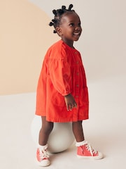 Red Corduroy 100% Cotton Button Through Dress (3mths-8yrs) - Image 1 of 7