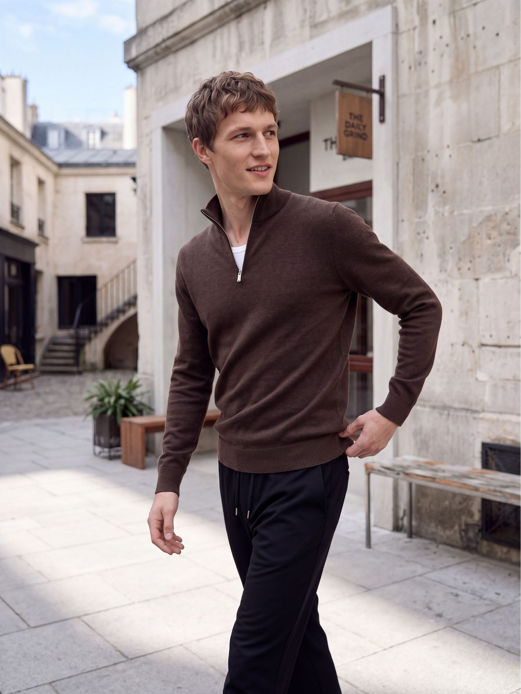 Jack And Jones Men's Emil Half Zip Knitted Top - Mulch - 2XL - Image 4