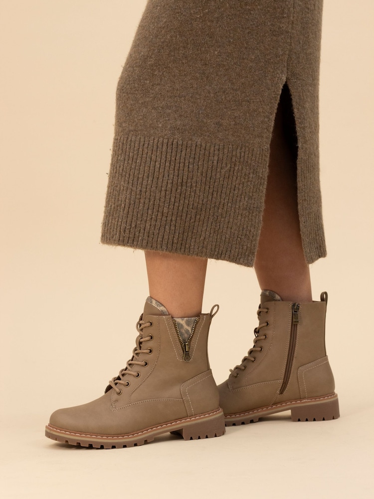 Lunar Natural Nevada Stone Laceup Ankle Boots - Image 1 of 1