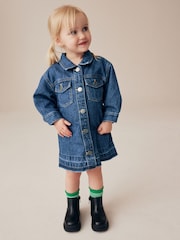 Blue Denim 100% Cotton Shirt Dress (3mths-8yrs) - Image 1 of 9