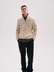 Barbour® International Chester Funnel Quarter Zip Textured Knitted Jumper - Image 1 of 9