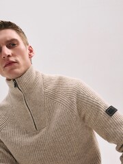 Barbour® International Chester Funnel Quarter Zip Textured Knitted Jumper - Image 2 of 9