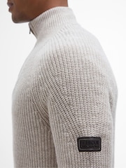 Barbour® International Chester Funnel Quarter Zip Textured Knitted Jumper - Image 8 of 9