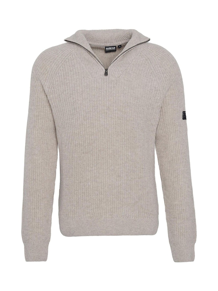 Barbour® International Chester Funnel Quarter Zip Textured Knitted Jumper - Image 9 of 9
