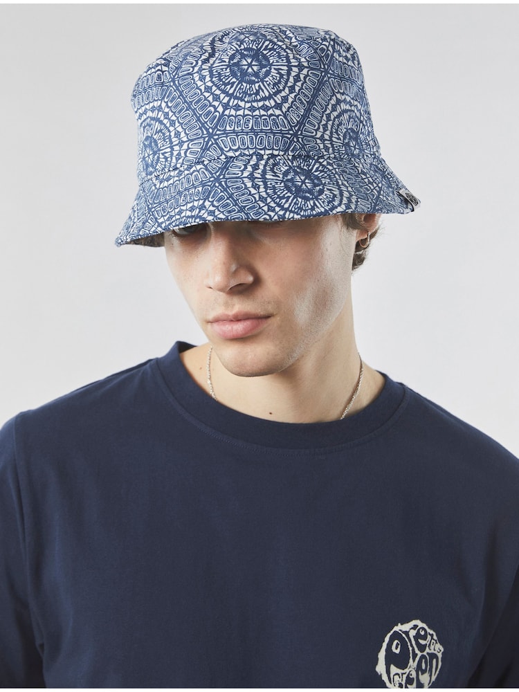 Pretty Green Blue Anaheim Geo Print 100% Cotton Bucket Hat - Image 1 of 4