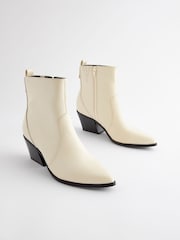 Bone Standard/Wide Fit Forever Comfort® Cowboy Western Ankle Boots - Image 2 of 6