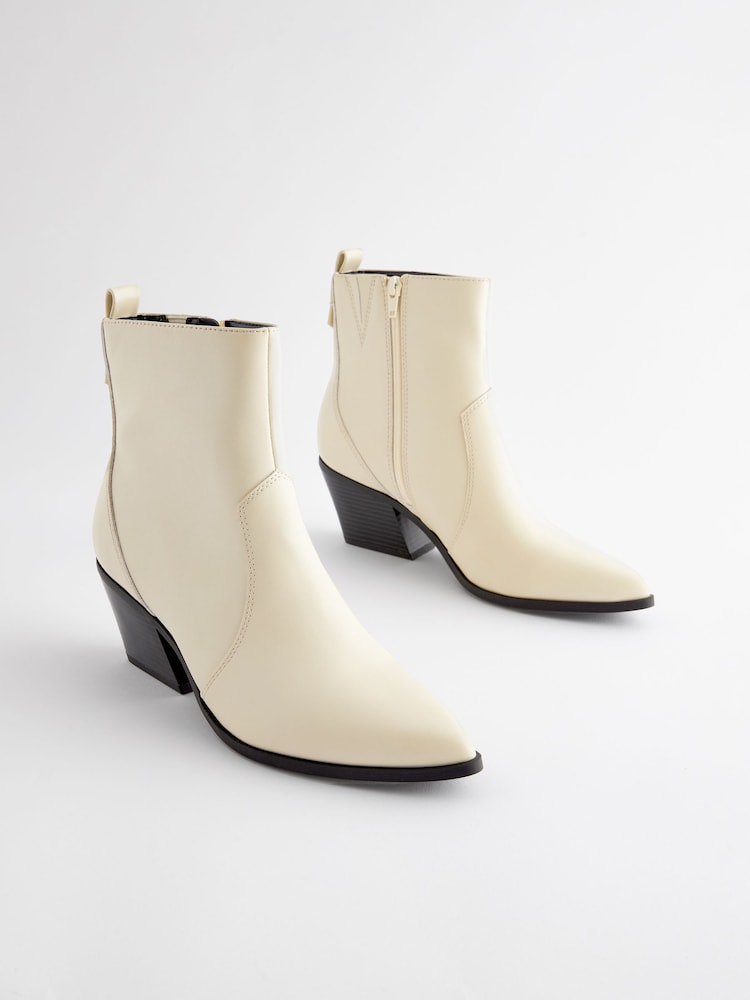 Bone Standard/Wide Fit Forever Comfort® Cowboy Western Ankle Boots - Image 2 of 6
