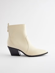 Bone Standard/Wide Fit Forever Comfort® Cowboy Western Ankle Boots - Image 3 of 6