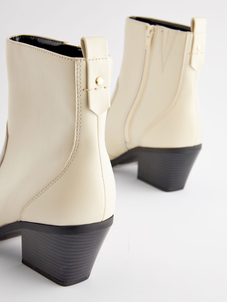 Bone Standard/Wide Fit Forever Comfort® Cowboy Western Ankle Boots - Image 6 of 6