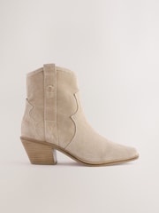 Neutral Standard/Wide Fit Forever Comfort® Leather Ankle Cowboy Boots - Image 4 of 7