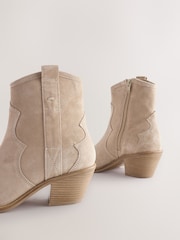 Neutral Standard/Wide Fit Forever Comfort® Leather Ankle Cowboy Boots - Image 7 of 7
