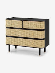 MADE.COM Black Stain Oak and Rattan Ankhara Chest of Drawers - Image 1 of 3