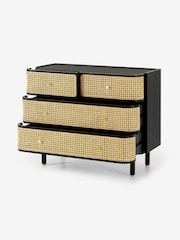 MADE.COM Black Stain Oak and Rattan Ankhara Chest of Drawers - Image 2 of 3