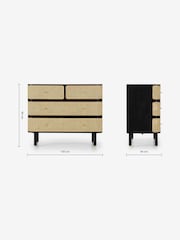MADE.COM Black Stain Oak and Rattan Ankhara Chest of Drawers - Image 3 of 3