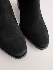 Black Standard/Wide Fit Forever Comfort® Leather Ankle Cowboy Boots - Image 8 of 8