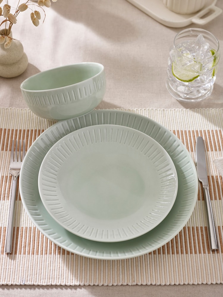 12 Piece Mint Green Harlow Dinner Set - Image 1 of 3
