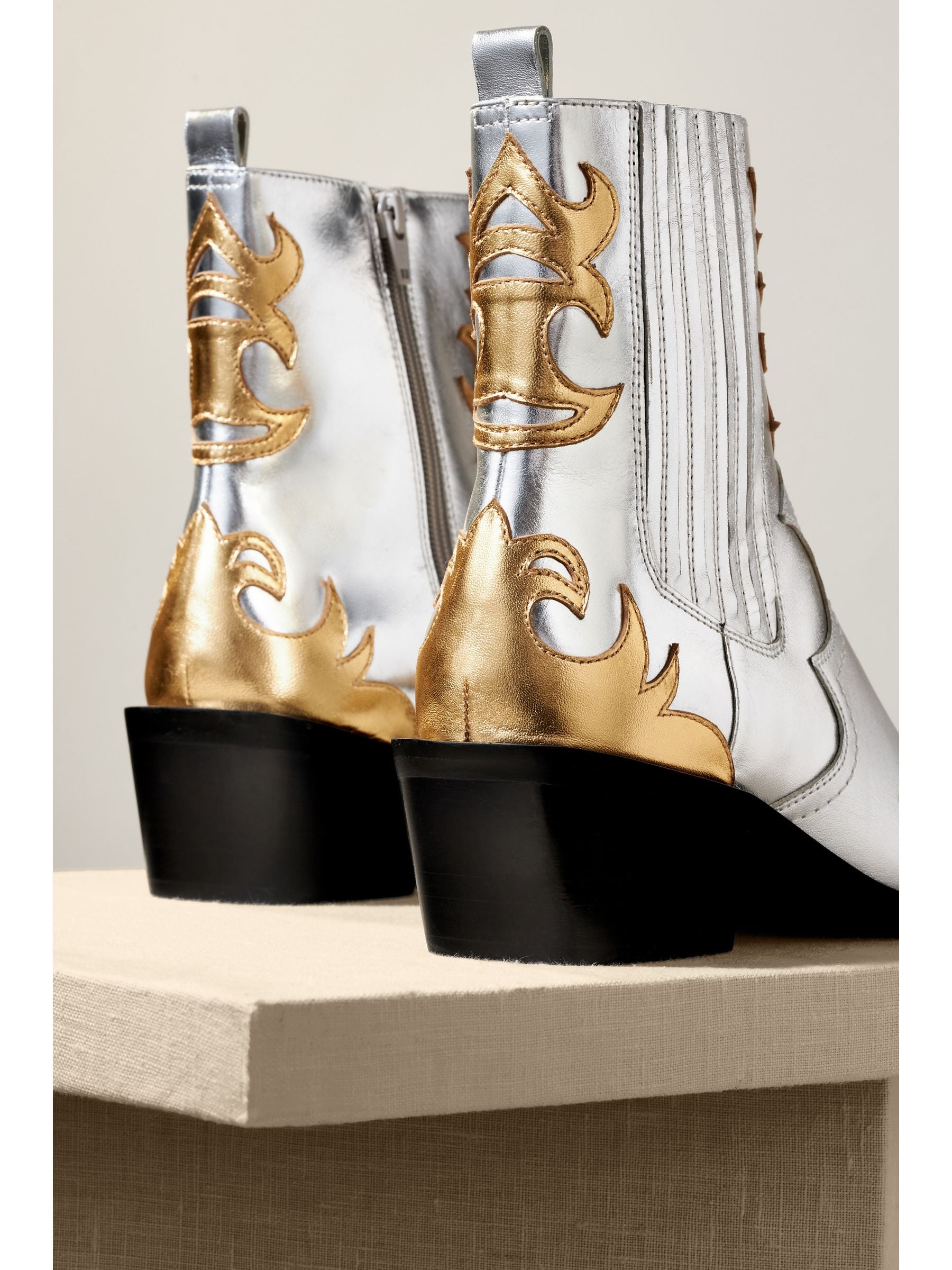 White and gold cowboy boots on sale