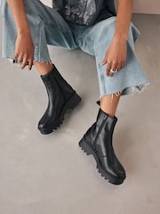 Black Forever Comfort® Leather Chunky Chelsea Boots - Image 2 of 7