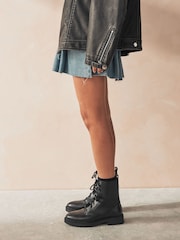 Black Standard/Wide Fit Forever Comfort® Leather Lace-Up Boots - Image 2 of 9