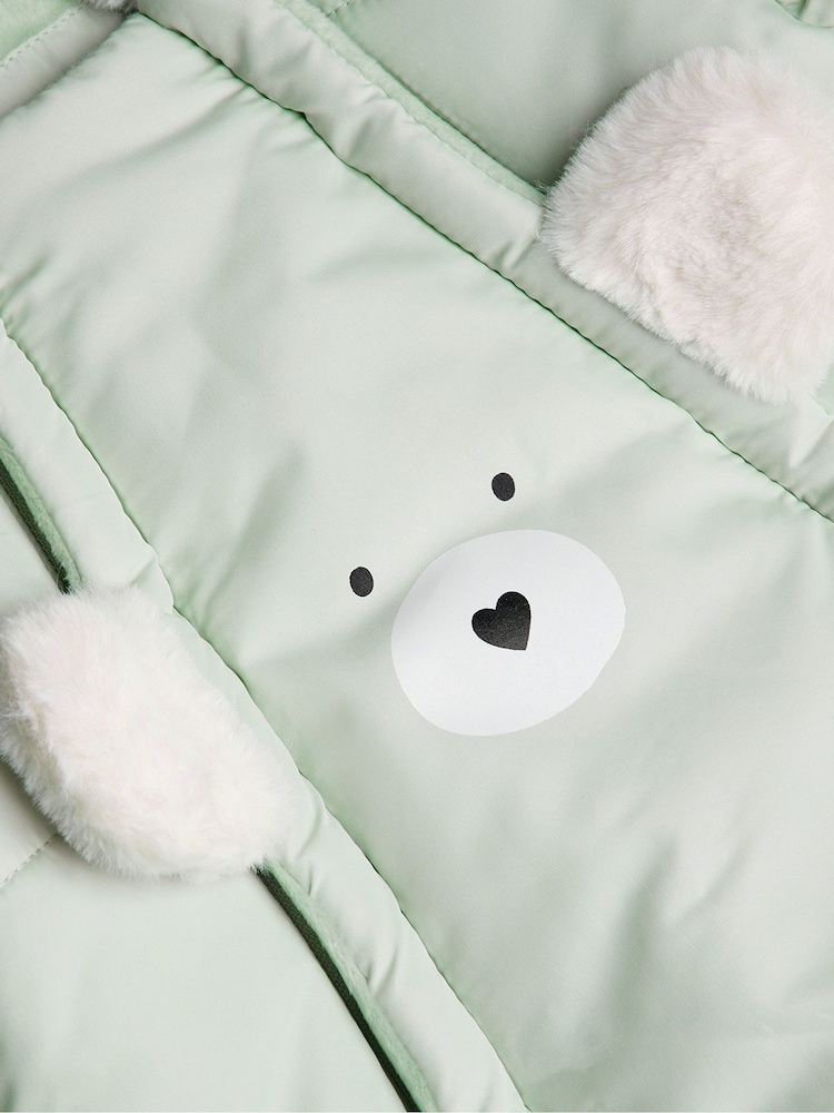Monsoon Green Bear Pramsuit - Image 1 of 3