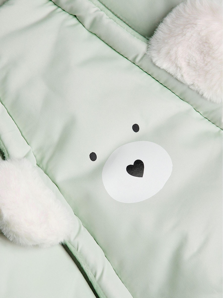 Monsoon Green Bear Pramsuit - Image 3 of 3
