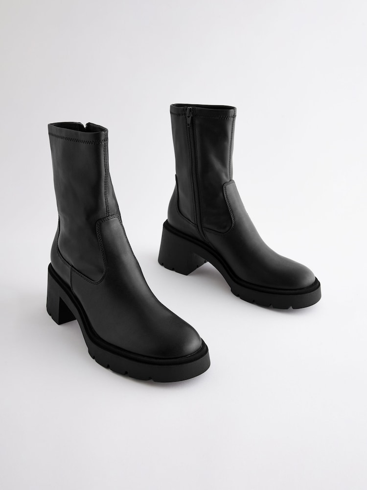 Czarny - Botki do kostki Forever Comfort® na grubej podeszwie z elastyczną cholewką - Image 3 of 7