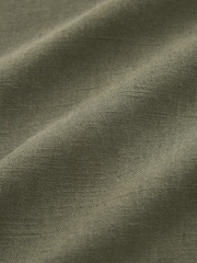 Khaki Green Jumpsuit With Linen - Image 5 of 5
