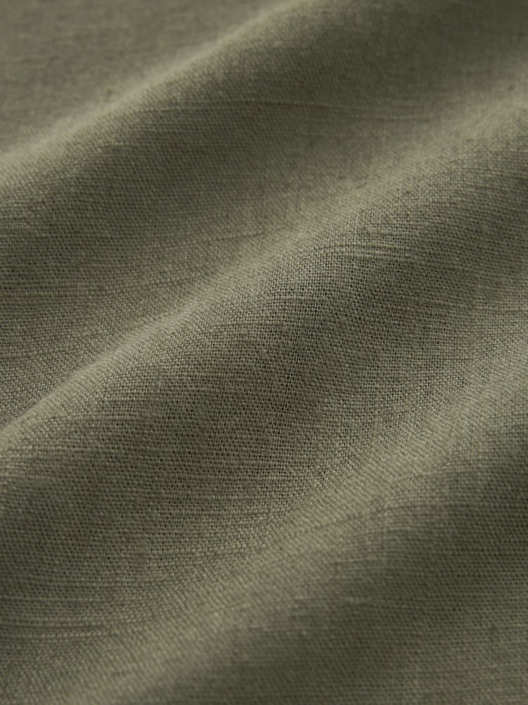 Khaki Green Jumpsuit With Linen - Image 5 of 5