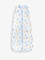 JoJo Maman Bébé Blue Giraffe 1 Tog Toddler Muslin Sleeping Bag - Image 1 of 2