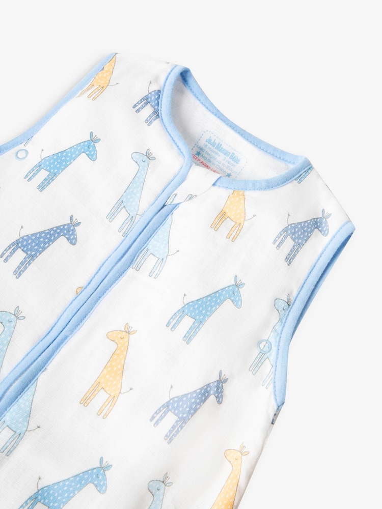 JoJo Maman Bébé Blue Giraffe 1 Tog Toddler Muslin Sleeping Bag - Image 2 of 2