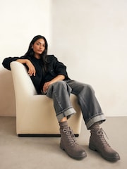 Grey Standard/Wide Fit Forever Comfort® Casual Lace-Up Ankle Boots - Image 2 of 8