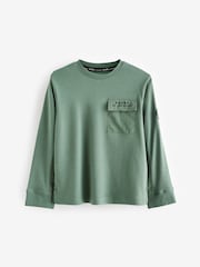 Kaki zelena - Baker by Ted Baker z žepom in dolgimi rokavi - Slika 6 iz 8