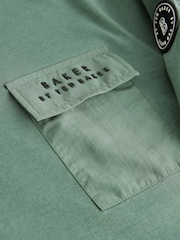 Kaki zelena - Baker by Ted Baker z žepom in dolgimi rokavi - Slika 8 iz 8