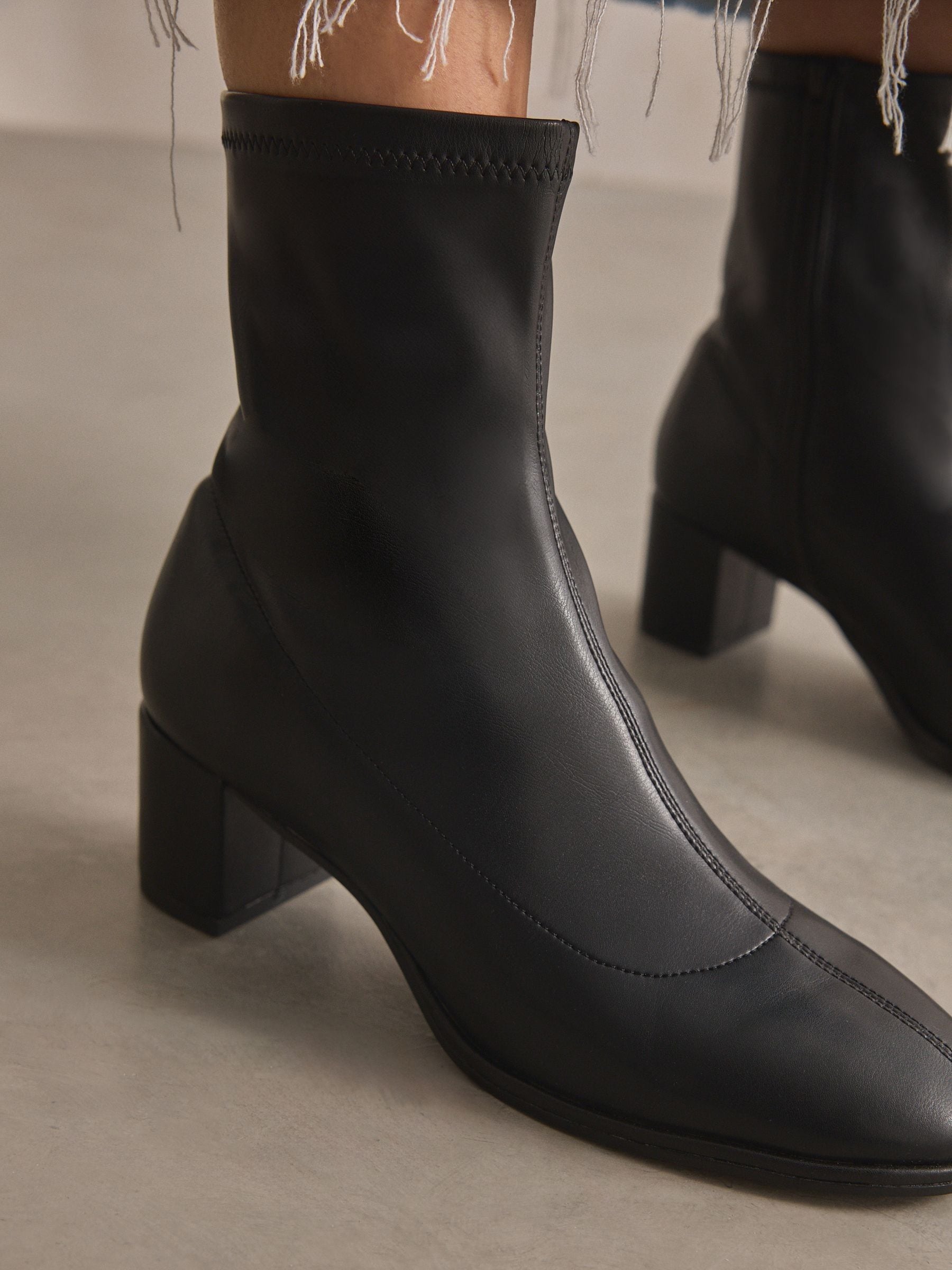 Sock ankle boots low heel best sale