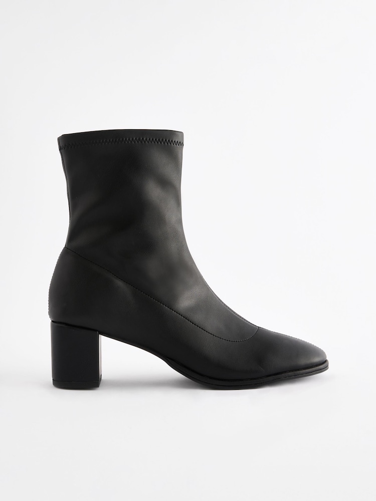 Black Standard/Wide Fit Forever Comfort® Ankle Sock Boots - Image 2 of 5