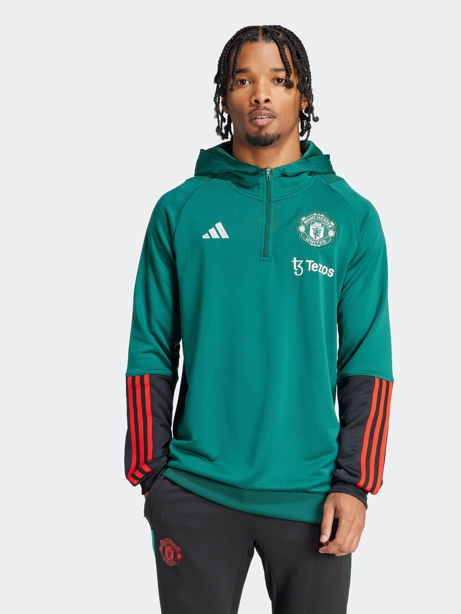 Buy adidas Green Manchester United Tiro 23 Hoodie from Next Luxembourg