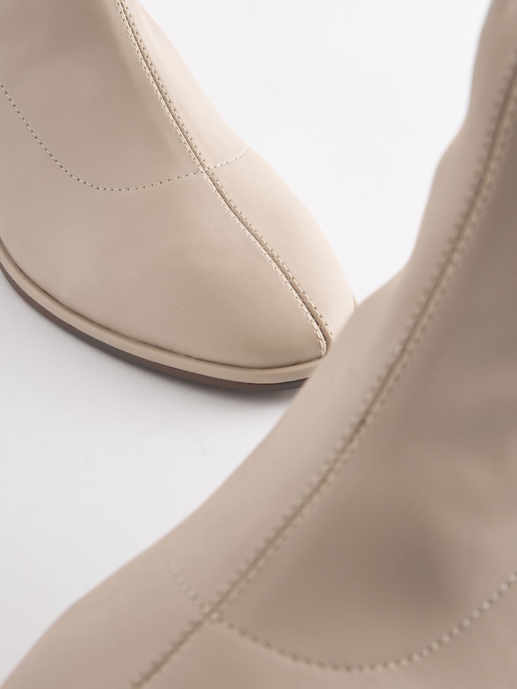 Bone Cream Standard/Wide Fit Forever Comfort® Ankle Sock Boots - Image 5 of 7
