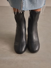 Black Extra Wide Fit Forever Comfort® Ankle Sock Boots - Image 4 of 11