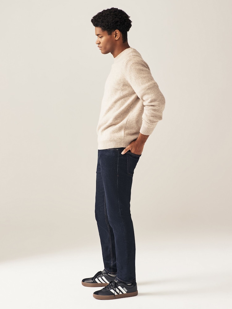 Blue Indigo Rinse Single Skinny Fit Classic Stretch Jeans - Image 3 of 9