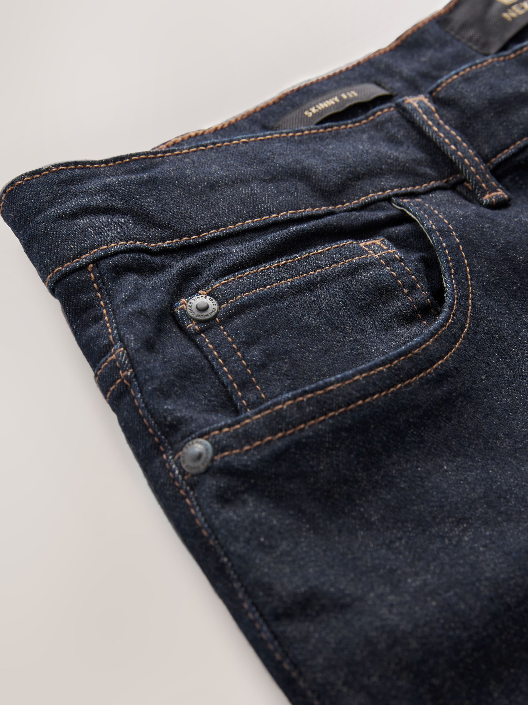 Buy Blue Indigo Rinse Single Skinny Fit Classic Stretch Jeans from