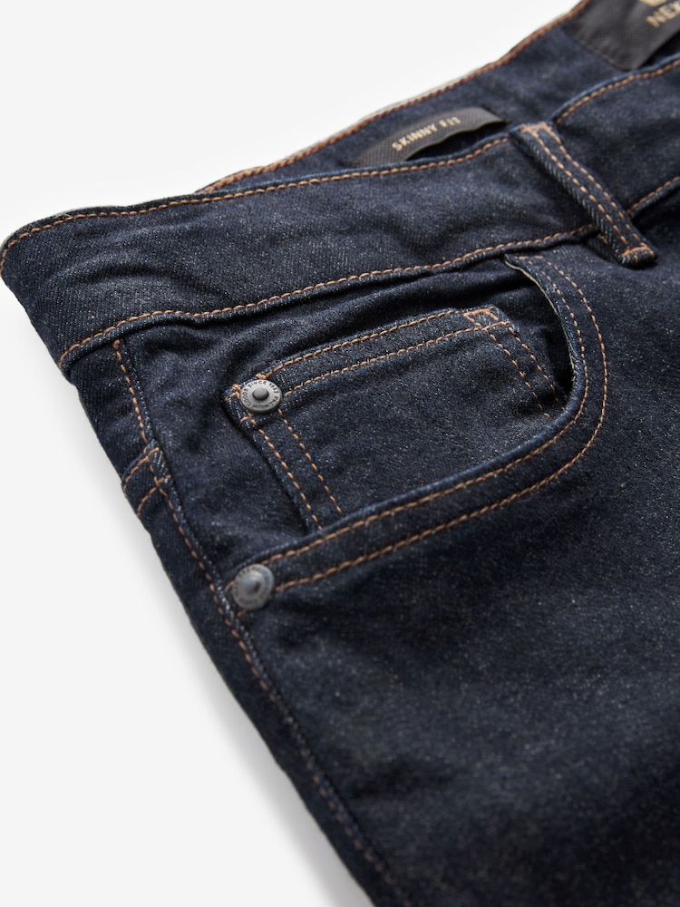 Blue Indigo Rinse Single Skinny Fit Classic Stretch Jeans - Image 8 of 9