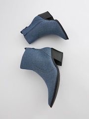 Denim Standard/Wide Fit Forever Comfort® Cowboy Western Ankle Boots - Image 10 of 10