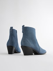 Denim Standard/Wide Fit Forever Comfort® Cowboy Western Ankle Boots - Image 8 of 10