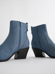 Denim Standard/Wide Fit Forever Comfort® Cowboy Western Ankle Boots - Image 9 of 10