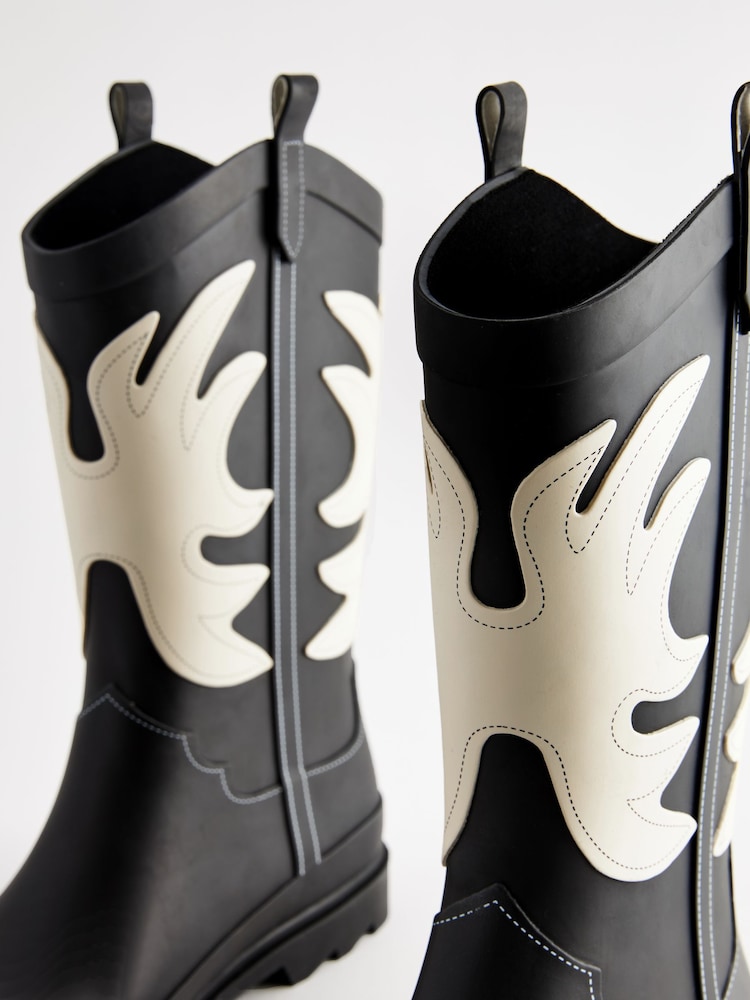 Black & White Western Wellies - Image 10 of 10
