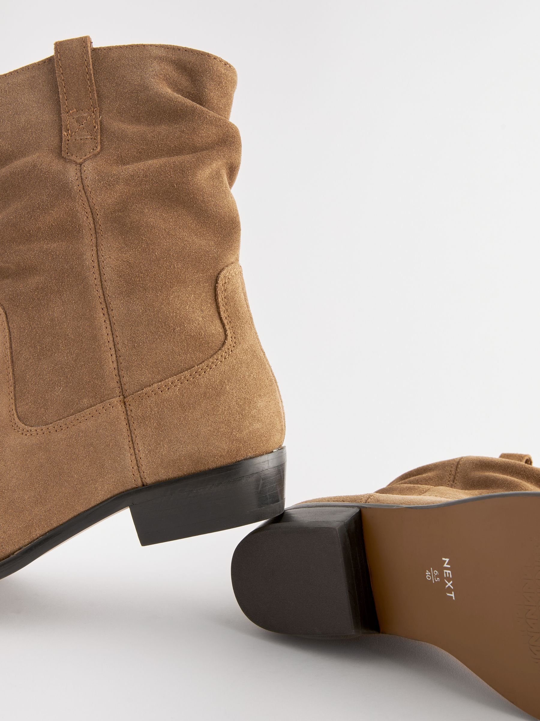 Buy Tan Brown Standard Wide Fit Forever Comfort Suede Slouch Ankle Boots from Next Luxembourg