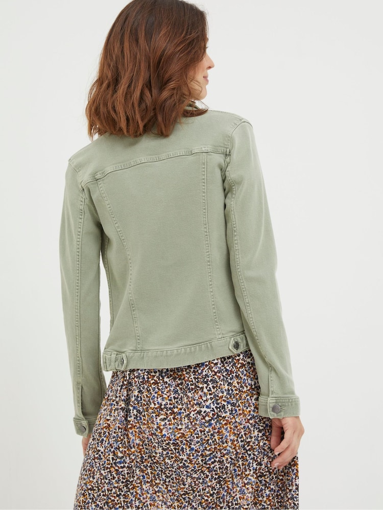 FatFace Tasha Light Green Denim Jacket - Image 2 of 6 FatFace Tasha Light Green Denim Jacket - Image 2 of 6