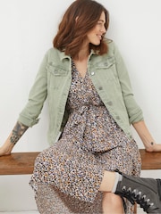 FatFace Tasha Light Green Denim Jacket - Image 4 of 6